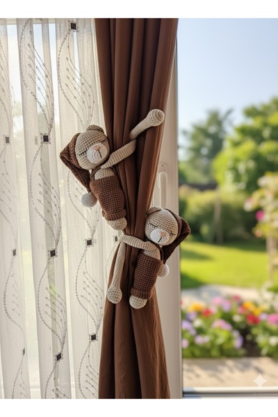 BABYBOUTİQUEHOUSE UYKUCU AYICIK 2Lİ PERDE TUTUCU