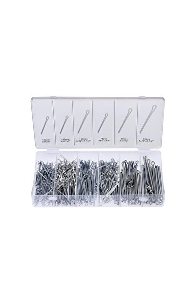 NEİKO 50454A Cotter Pin Assortment, 555-Piece Zinc-Plated Steel Split Pin Clips
