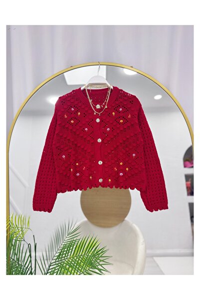 YEDİLALE Flower Knit Cardigan with Flared Skirt Two-Piece Set [Cardigan is standard size, skirt is sized]