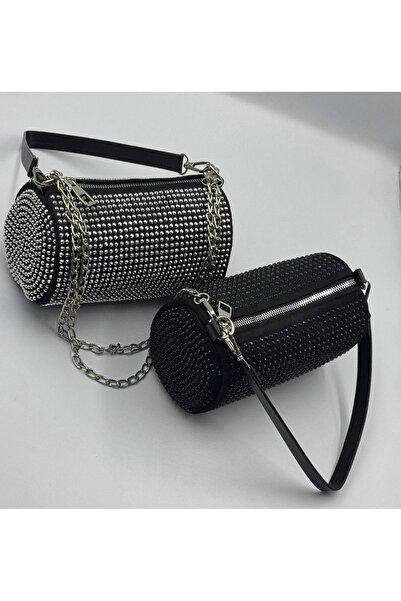 BAGS Cylinder Stone Detail Women's Handbag