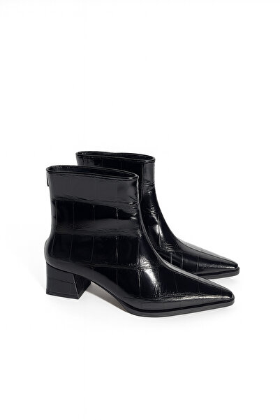 Giydim Gidiyor Crocline Kroko Topuklu Bot Siyah