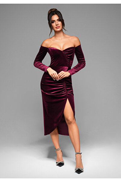 Larica by Ombre Βραδινό φόρεμα LA-OM-DLR001 - σκούρο κόκκινο