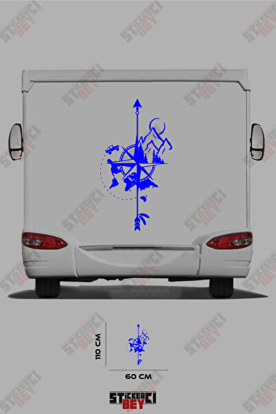 STİCKERCI BEY ملصق تزيين للعربات المتنقلة بتصميم البوصلة والطبيعة