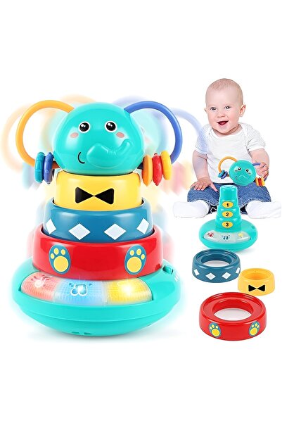 Ominii ألعاب موسيقية للأطفال من عمر 6 إلى 12 شهرًا، لعبة خشخيشة تفاعلية على ش...