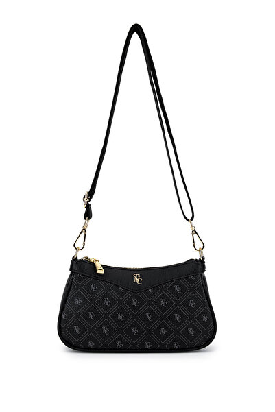 Tamer Tanca Kadın Suni Deri Siyah Desen Postacı Çanta