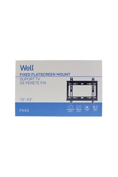 Well Fixed Wall Mount for TV 13"-43", VESA Compatible, TVS-LCD-FX43-WL