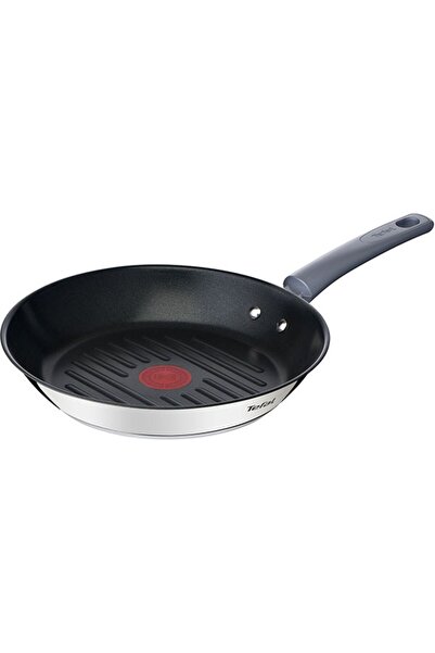 TEFAL Grill Frying Pan Daily Cook G7314055, 26cm, steel, silver