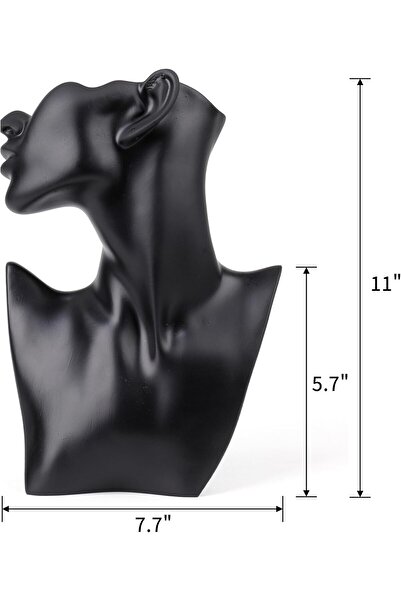 Generic Black resin mannequin jewelry display stand - organizer for necklaces and earrings