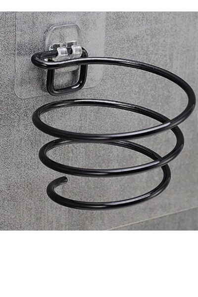 Home Stuff Siyah Yapışkanlı Fönlük, Sihirli Yapışkanlı Fön Makinesi Askısı