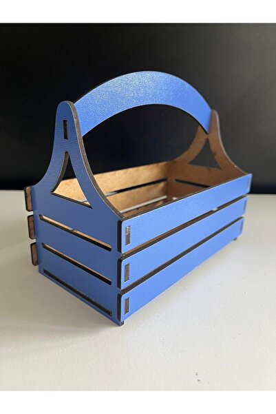 diğerr1 3 mm Renkli MDF Mini Dekoratif MDF Sepet – | 16.5×9×12 cm | Yeşil – M...