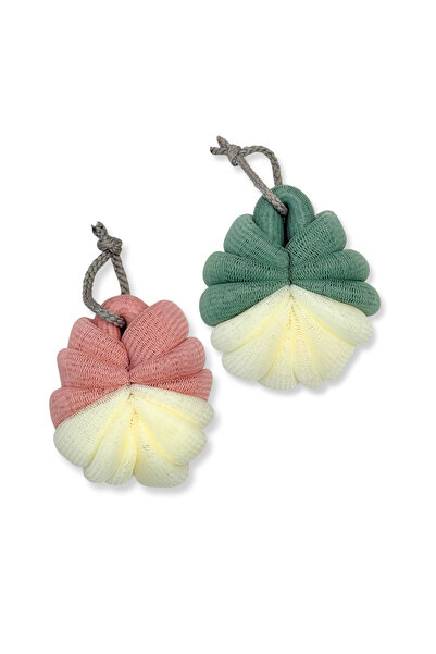 glitters مجموعة ليفة الاستحمام - عبوة من قطعتين على شكل زهرة أو عبوة من ثلاث ...