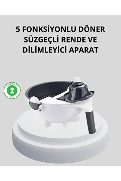 toyigoo 5-Function Rotary Grater Multi-Purpose Vegetable Chopper with Straine...