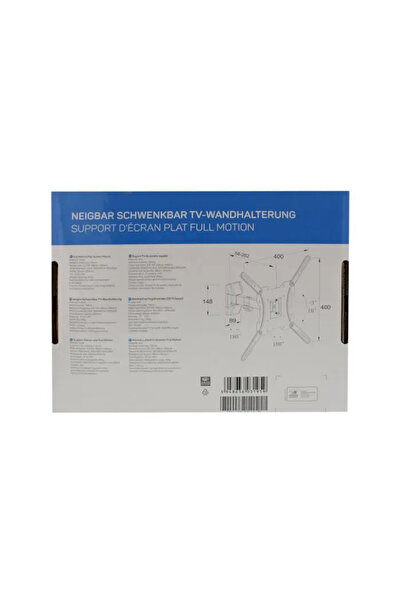 Well Wall Mount TV Bracket, Full Motion, Steel, 23"-55", VESA Compatible, Black