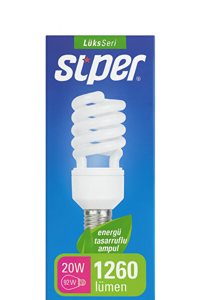 Super 20W TASARRUFLU SPIRAL AMPUL BEYAZ IŞIK