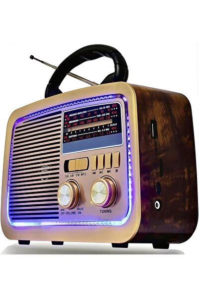 Generic Old Radio Speaker Bluetooth & HIFI-Speaker with Solar Panels, Sd Card, Usb And Aux Port Radio