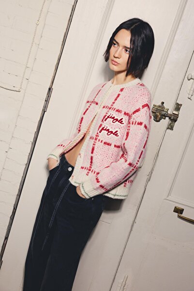 Pull & Bear Kareli yılbaşı hırkası