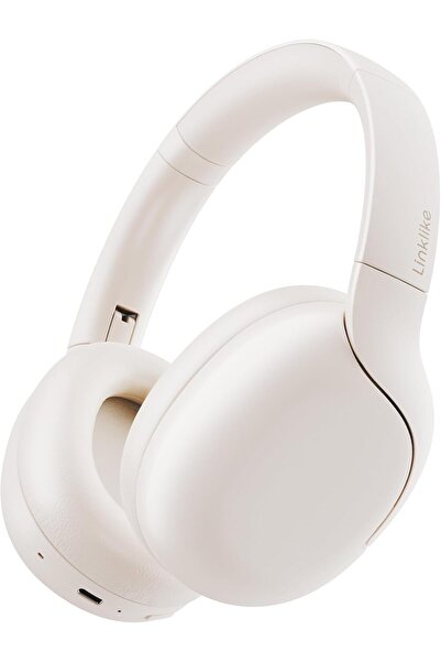 LINKLIKE Active Noise Cancelling Headphones, 180H Playtime, Hi-Res, Bluetooth 5.3, Touch Control (HS1) White