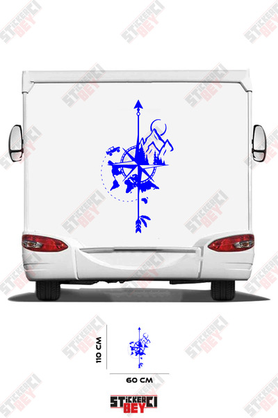 STİCKERCI BEY Compass and Nature Visual Caravan Sticker Coating