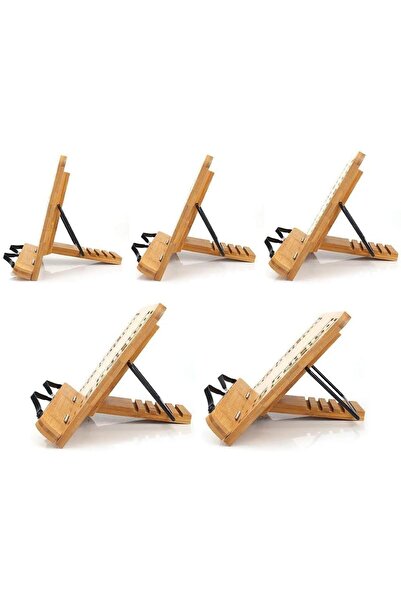 Generic Bamboo Book Stand Foldable Cookbook & Tablet Holder (Retro Hollow Pattern)