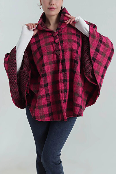 Esma Style Kadın Ekose Triko Panço