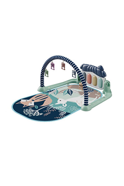 Toysea سجادة لعب بيانو للأطفال مع ألعاب معلقة وموسيقى ووقت لعب على البطن مع دواسة ركل