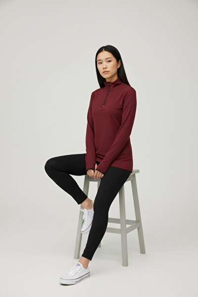 LİNALP طقم رياضي نسائي بسحاب نصف واحد |   قماش دالجيز، طقم علوي وسفلي