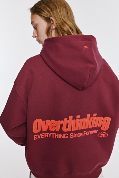 Pull & Bear Overthinking graphic hoodie