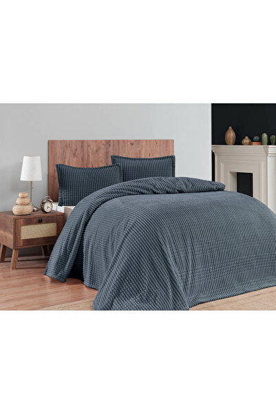 Merinos Modern Line 3 Parça Battaniye Seti - Ocean