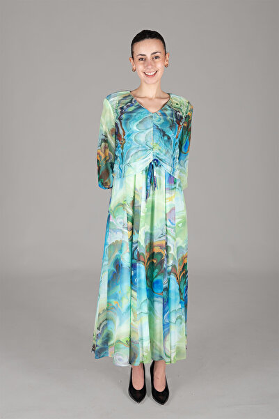 GUMANIZE Γυναικείο φόρεμα από τούλι με λαιμόκοψη σε σχήμα V