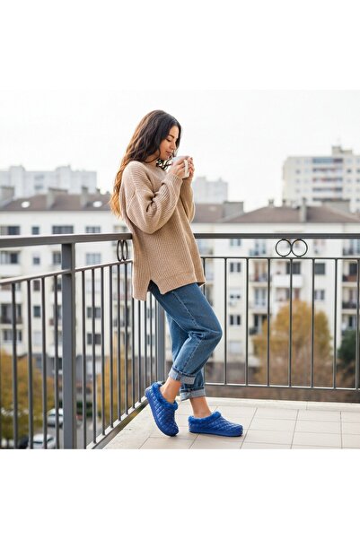 OEM Papuci cu blăniță pentru damă, papuci de interior sau ieșiri scurte în exterior, A58M