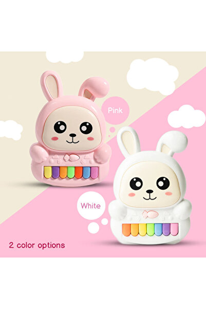 OEM Interactive toy piano for children in the shape of a bunny, white