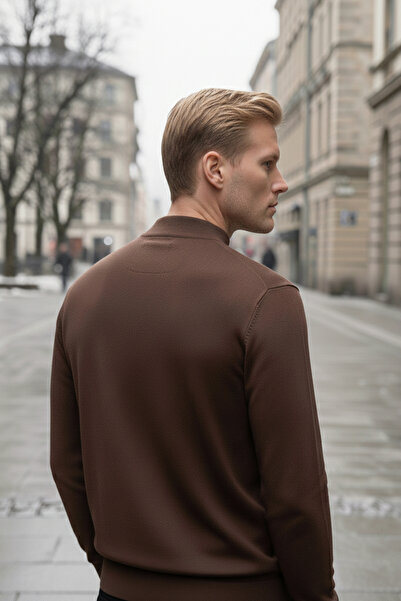 NAZEF Slim Fit Half Fisherman 30% Cotton Men's Casual Knitwear Sweater