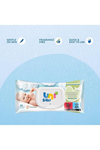 Uni Baby Sensitive Touch Baby Wet Wipes - Fragrance Free 52 pcs
