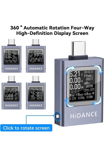 NALACAL USB-C Power Meter Tester PD 3.1 Type-C Digital Multimeter (4-50V, 0-12A)
