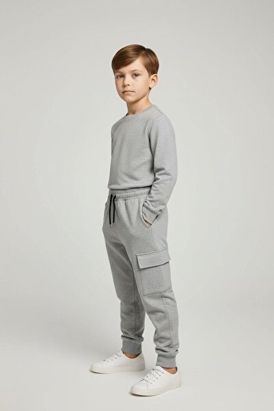 MİHEMA ÇOCUK EŞOFMAN ALTI KARGO CEP 5-16 YAŞ GRİ