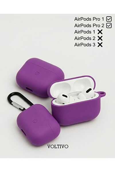 VOLTIVO Air Pods Pro 1. Nesil Ve Pro 2. Nesil Uyumlu Renkli Kir Tutmaz Siliko...