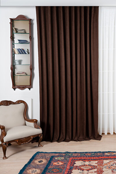 Elen's Velvet Textured Island Background Curtain Soft Suitable for Every Room...