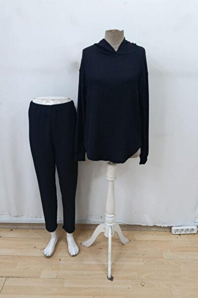 Mossta Hooded Pocket Meloni Blouse Trousers Double Suit - Black