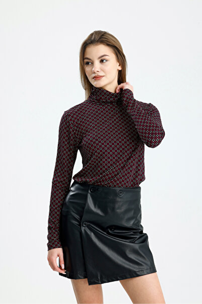 Bonne Maison Γυναικεία μπλούζα με μακρυμάνικο μοτίβο από βισκόζη