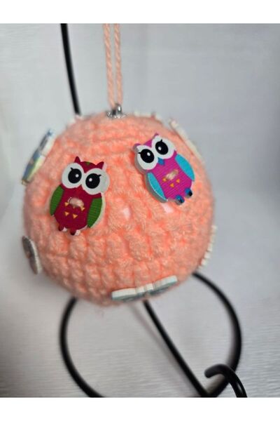 Amma Design Hand-crocheted globe on polystyrene base, 9x9 cm