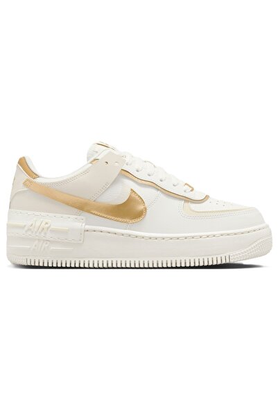 Nike Air Force 1 AF1 Shadow Leather Unisex Sneaker Hakiki Deri Günlük Spor Ayakkabı Bej