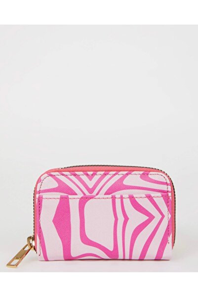 Ebrar Çeyiz Fuchsia Faux Leather Mimi Wallet Card Holder