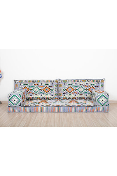 MOSHOME 190x70 Otantik Şark Köşesi Takımı Yer Minderi Seti Bordo