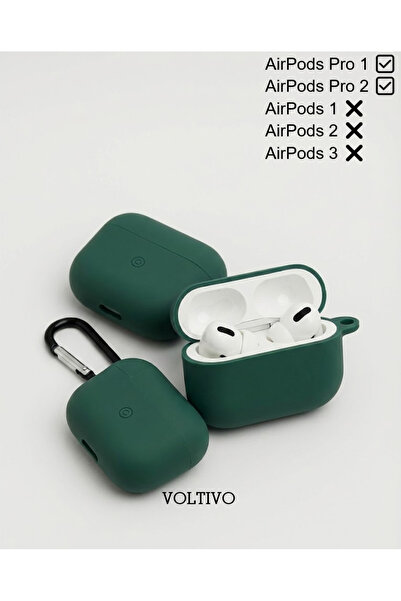 Air Pods Pro 1. Nesil Ve Pro 2. Nesil Uyumlu Renkli Kir Tutmaz Silikon Kancalı Kılıf