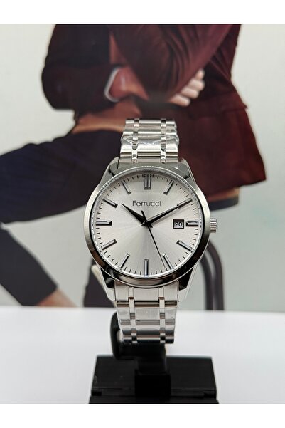 Ferrucci Classic Silver Men's Watch 41mm Waterproof with 2 Years Warranty