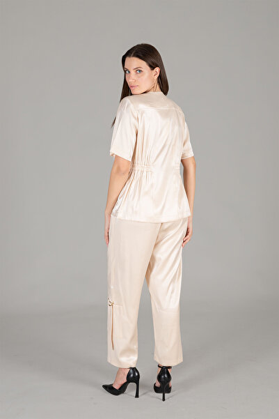 GUMANIZE Women's V-Neck Jacket Pants Set