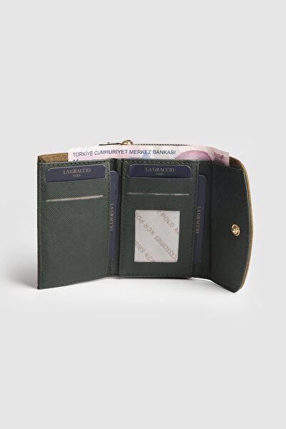 La La'Graccio Paris La'Graccio Paris Women's Cavie Suede Handy Wallet Khaki Suede