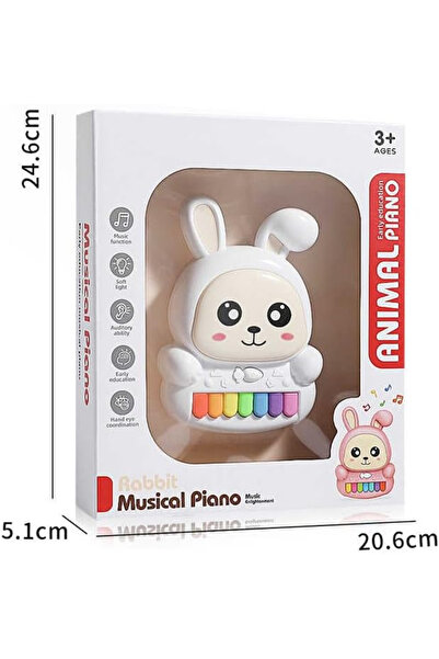 OEM Interactive toy piano for children in the shape of a bunny, white