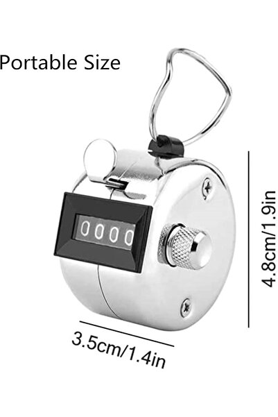 Generic Metal Budget Hand Tally Counter 4-Digit Mechanical Handheld Pitch Clicker (Silver)