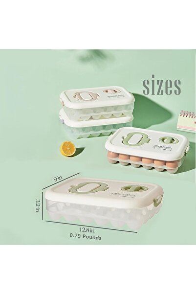 AZONEE 2-Pack Stackable Clear Egg Organizers with Lids and Handle